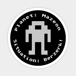 Planet Mazeon Robot - Light Monochrome Magnet